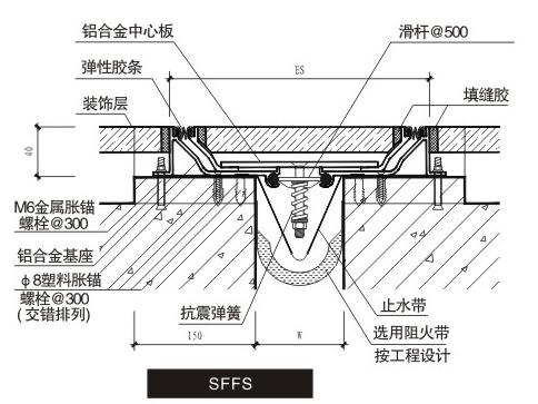 抗震型F-WFS楼地面变形缝